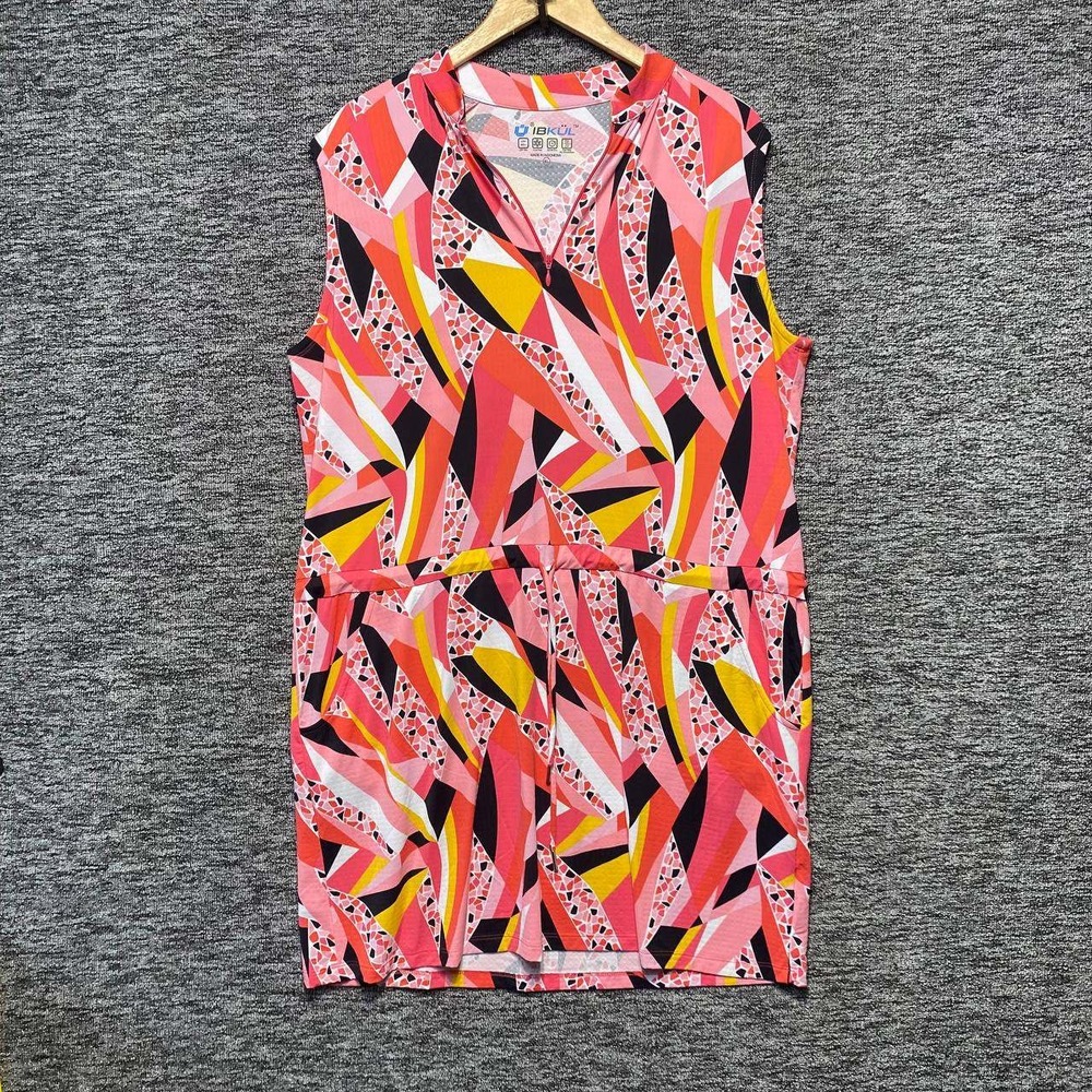 IBKUL Brianna Watermelon Golf Dress‎ Womens XL Pink Geometric Icefil Cooling
